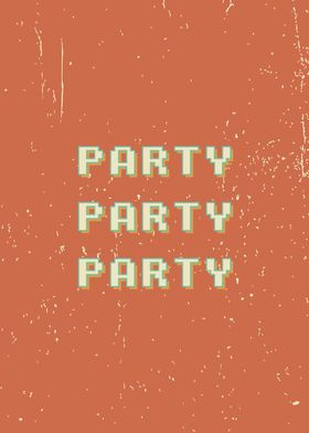Party pixel vintage font