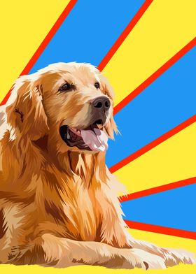 Golden retriever in vector