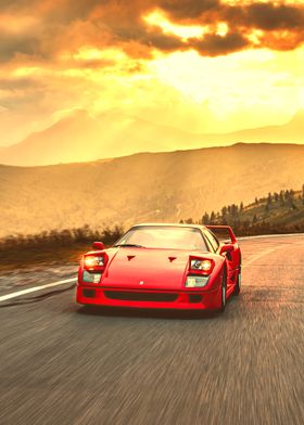 Ferrari F40 poster Revolicius