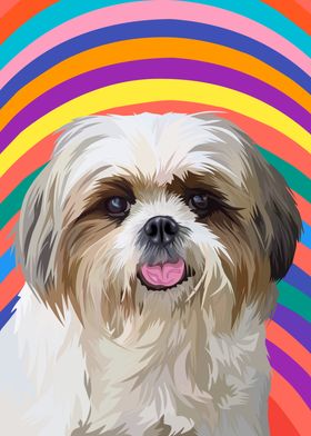 Shih tzu dog in vector