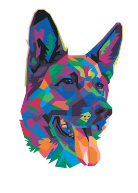 Colorful German shepherd