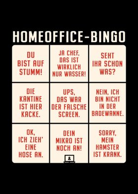 Homeoffice Bingo Buero