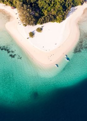 Tropical beach aerial Thai