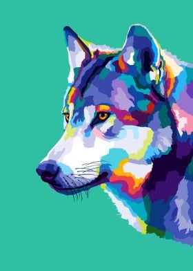 Wolf Pop art