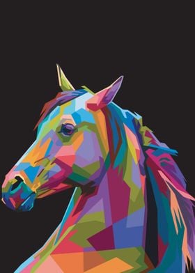 Colorful horses portrait