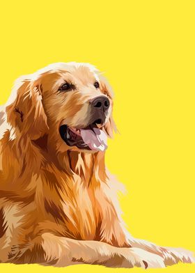 Golden retriever in vector