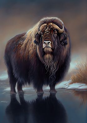 Arctic Muskox Oil paint