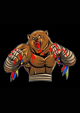 Halfbody bear fighter