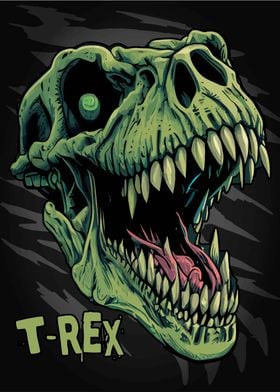 Zombie T Rex Skull