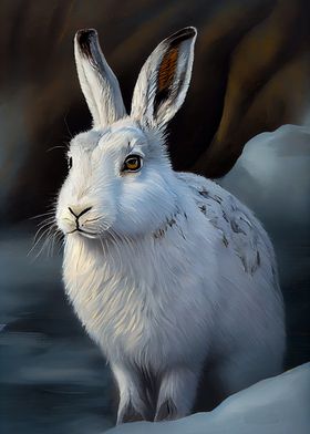 Arctic Hare Oil Paint