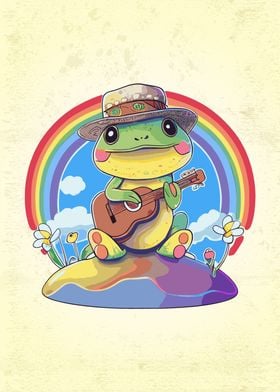 Cottagecore Rainbow Frog