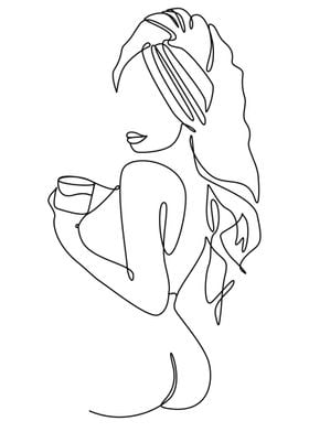 One Line Art Woman