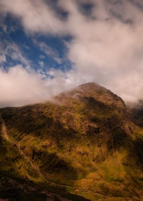 Mountain in clouds