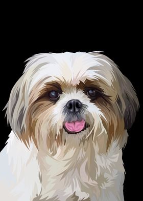 Shih tzu in vector style