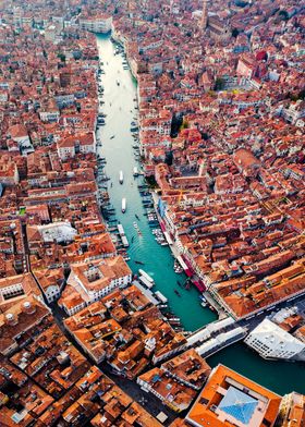 Grand Canal aerial Venice