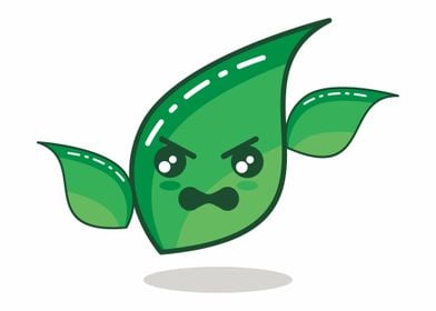 Emoticon Leaf Angry Art