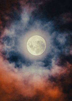 Dark full moonscape