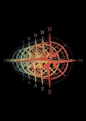 Compass Symbol Retro' Poster by El Tropico | Displate