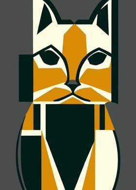 Geometric Bauhaus Cat