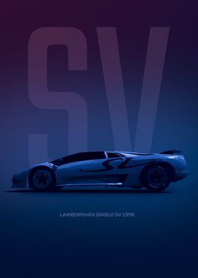 Lamborghini Diablo SV' Poster by Basues | Displate