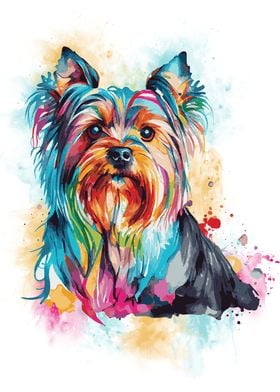 Colorful Yorkshire Terrier