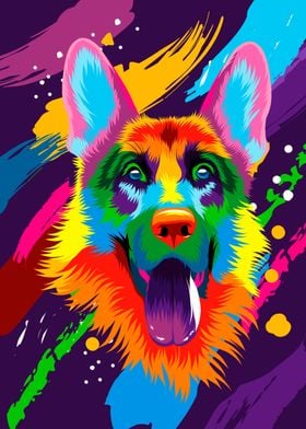 Colorful german shepherd