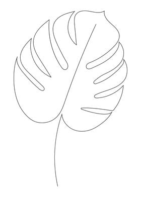 Minimal leaf line drawing