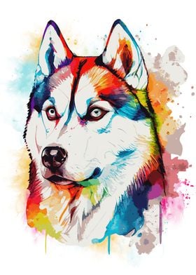 Watercolor Siberian Husky' by BestPrints | Displate