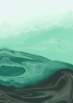 Green Ocean Abstract