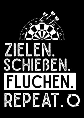 'Lustiger Dart Spruch' Poster by professionaldesigns Displate