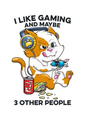Funny Cat Gaming I Like