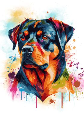 Colorful Rottweiler Art