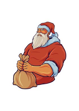 Oldman santa with sack