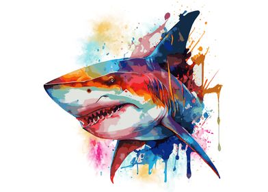 Abstract Shark Painting