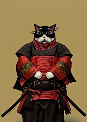 Samurai Cat Black Yoroi