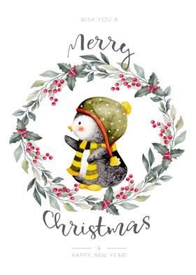 Cute penguin Xmas