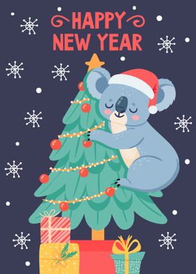 Cute Koala christmas