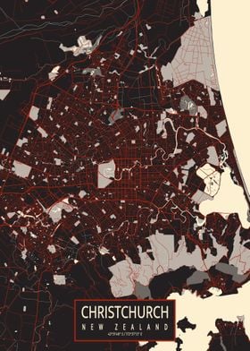 Christchurch Map Vector