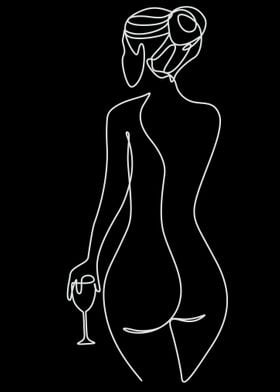 One Line Art Woman