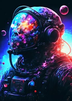 Reaching Outer Space' Poster, picture, metal print, paint by seam less, Displate