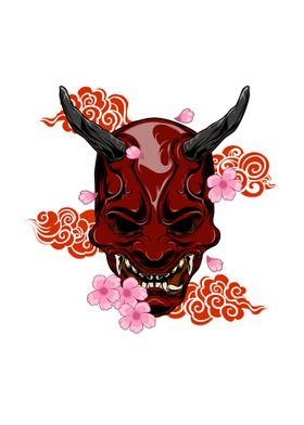 Oni mask japanese devil