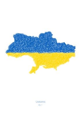 Ukraine World Cup Flag Map