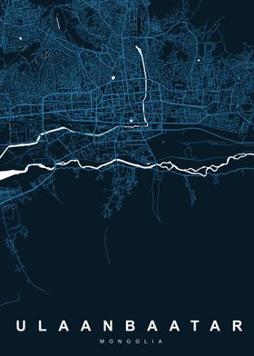 ULAANBAATAR Map MONGOLIA