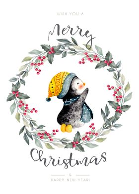 Cute penguin Xmas