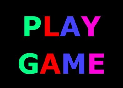 PLAY GAME colorful  