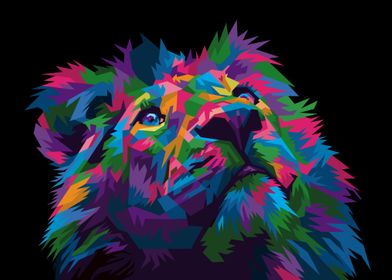 Colorful lion head