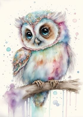 Cute pastel Owl