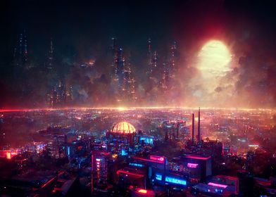 Cyberpunk neon night