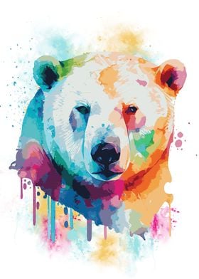 Colorful Polar Bear Art