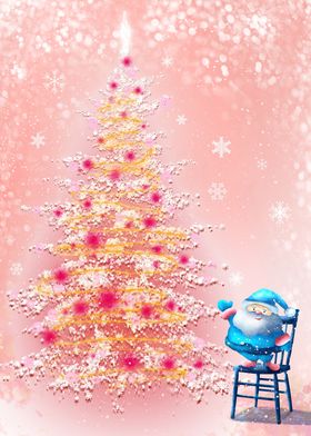 santa blue and pink pine